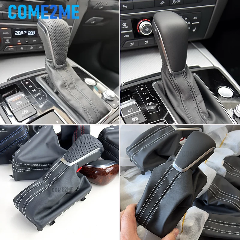 

4G1713139 For Audi NEW A7 A6 PA STYLE C7 2016 2017 2018 Black Gear Shift Knob with Leather Boot Gaiter LHD AT Auto Trans ONLY