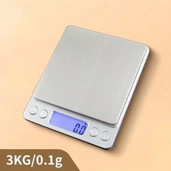 Precision Stainless Steel Digital Kitchen Scale with LCD Display for Accurate Ingredient Weighing (0.1g 3kg)