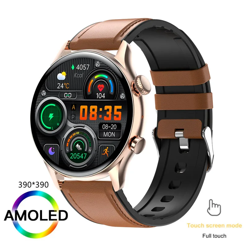 2022 NFC Bluetooth Call Smartwatch Men AMOLED 390*390 HD Screen Always display the time Voice Assistant Smart Watch For Xiaomi 