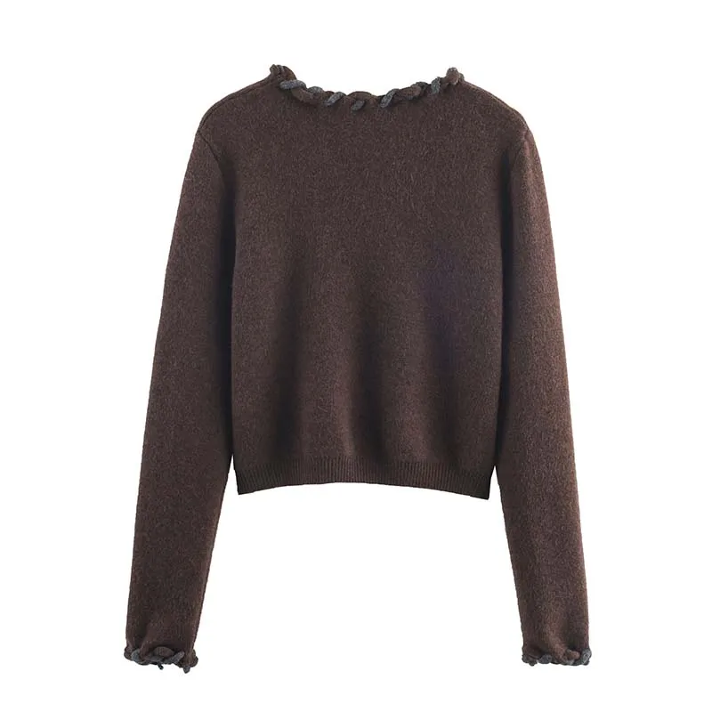 2025 New Women Fashion Knitted Cardigans Long Sleeve V-Neck Sweater Short Cardigan Autumn Winter New Style Knitwear Coat