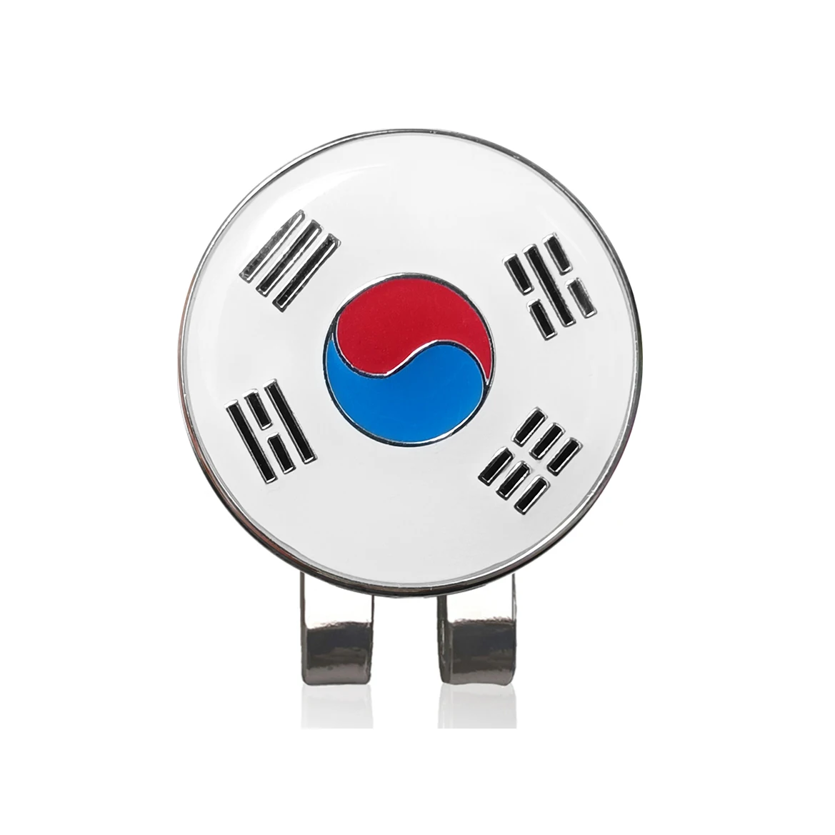 한국 국기와 자석 클립이 있는 골프 캡 클립, 새로운 볼 위치 표시 기능이 있는 골프 마커 액세서리, 골프 선수 선물