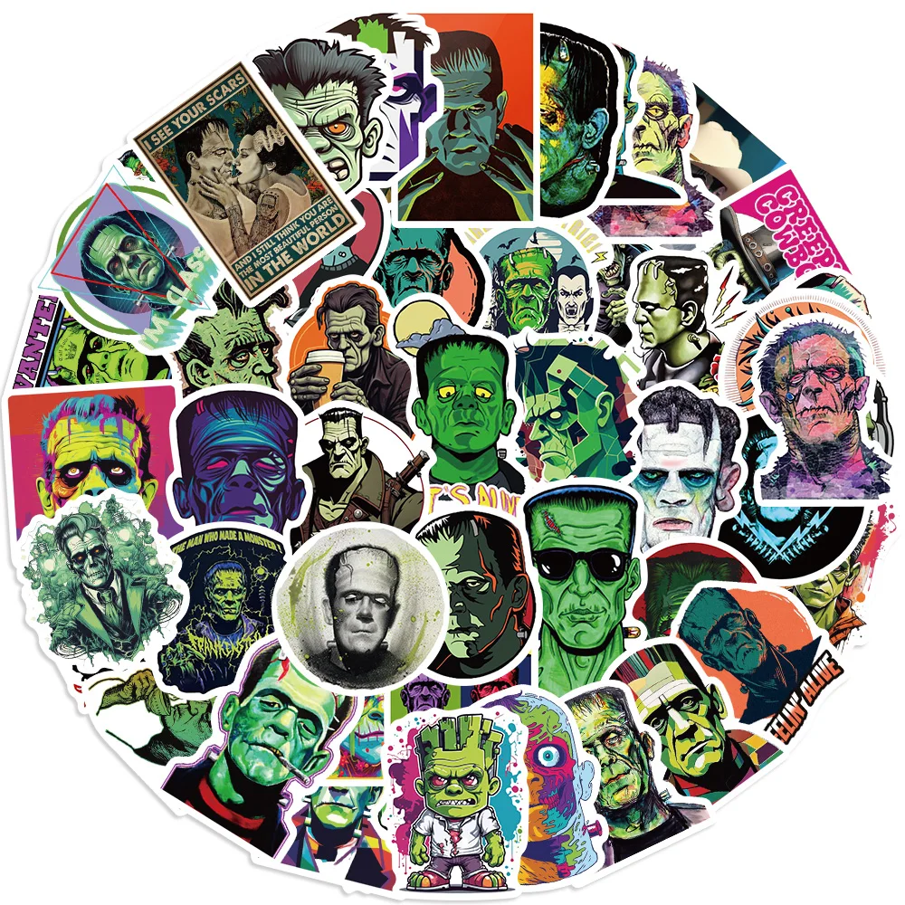 Funny Frankenstein Monster Stickers Vinyl Waterproof Stickers 52PCS For Laptop Skateboard Computer For Teens Kids Girls Adults