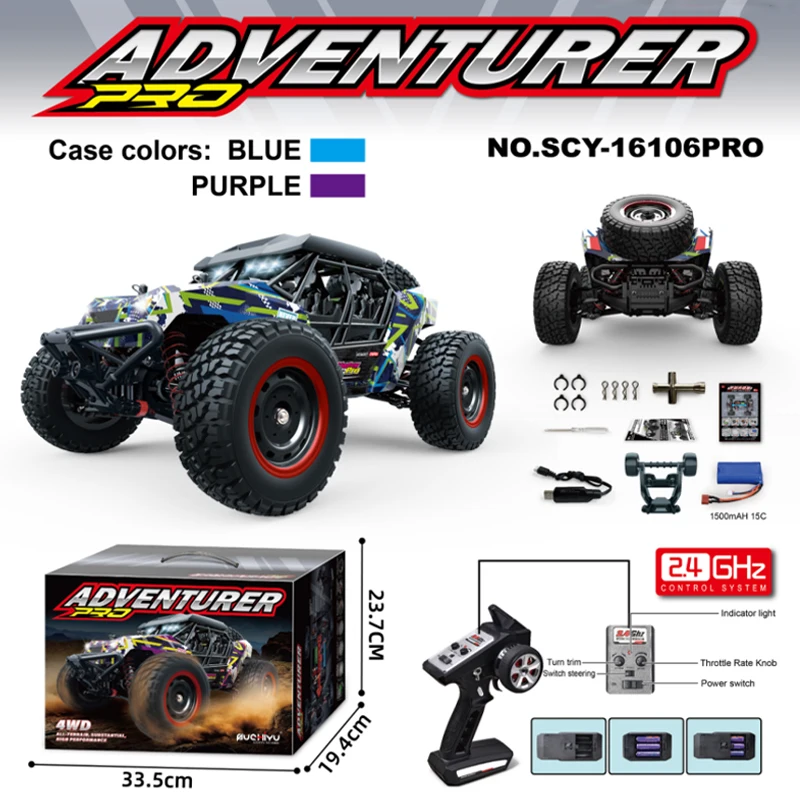 SCY 16106PRO 1/16 Full Scale Brushless RC Off-Road Vehicle 2.4G 4WD Drift Toy Boy Party Gift Christmas Gift