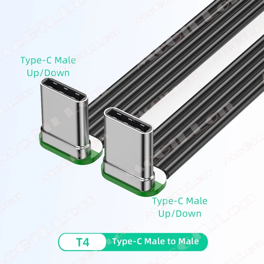 Universal Silicone Angled USB-C Charging Cable - Flat, High-Speed 60W, Multiple Lengths