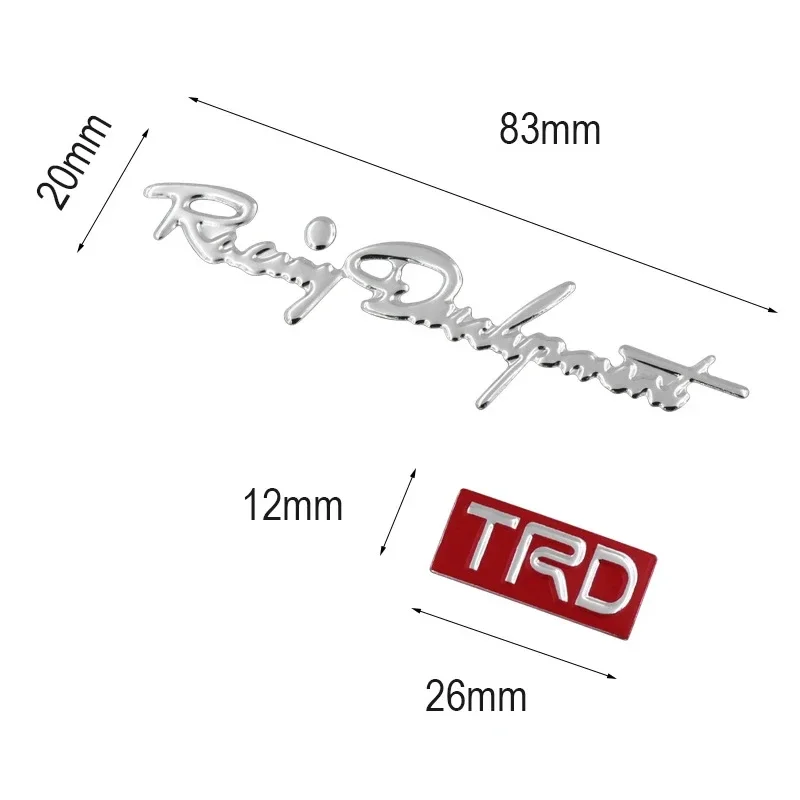 Car Stickers 2Pcs 3D Personalized Popular Letter Name Sticker TRD Car Handle Decals Auto Protection Film Accessories