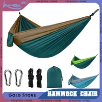 Outdoor Camping Hammock Portable Nylon High Strength Parachute Fabric Hanging Bed Hammock with Nylon Color Outdoor Furniture 1