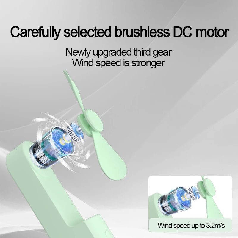 Compact Rechargeable High-Power Portable Fan with Foldable Design