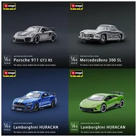 Bburago 1:64 Porsche 911 Gt lamborghini Ferrari 1959 Cadillac Miniature Alloy Diecast Vehicle Cars Model Collection Toy Gifts 1