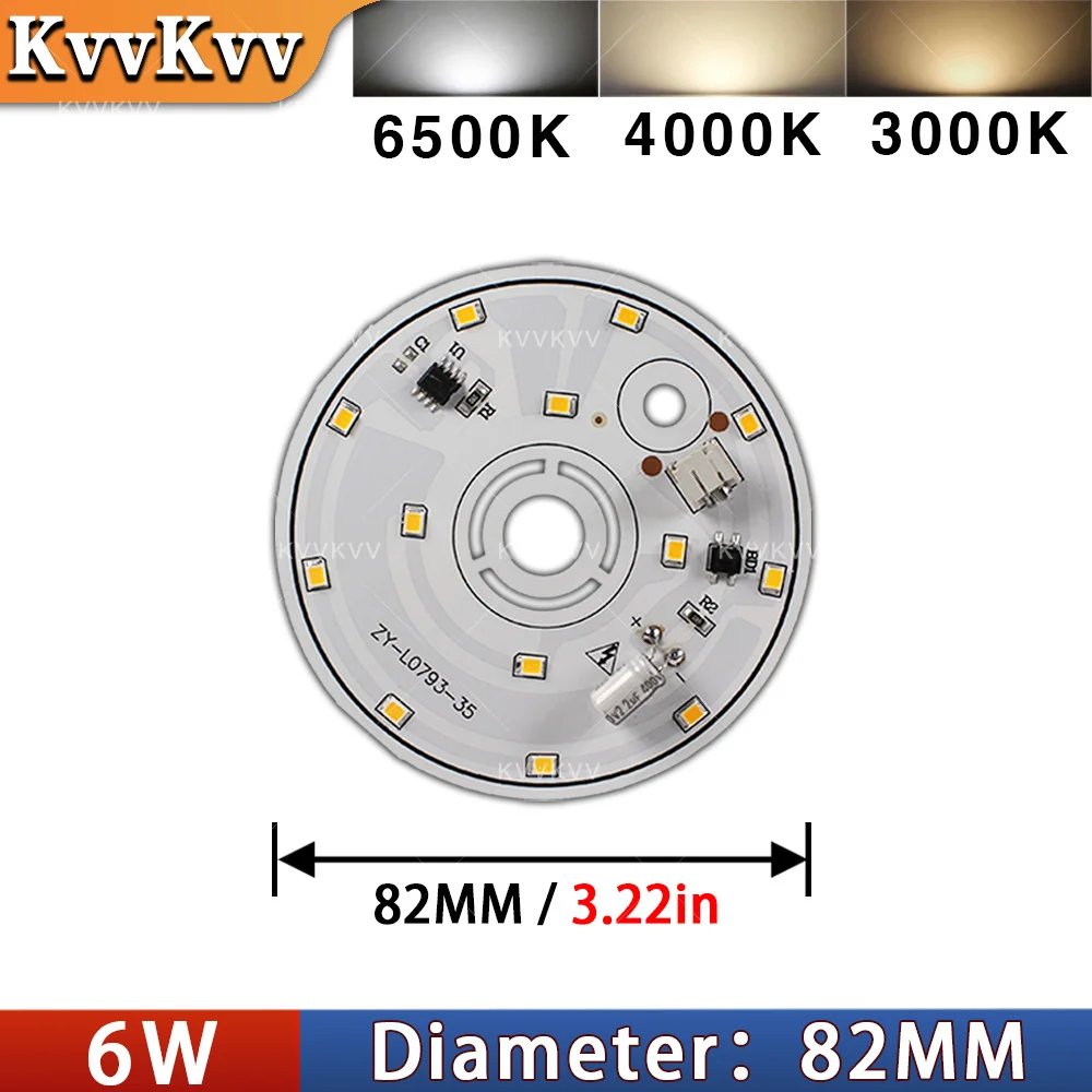 AC220V 스마트 IC LED 전구 램프 드라이버리스 SMD 2835 칩 빈 라이트 자연광 6W 12W 15W 샹들리에 천장 DIY 수리용