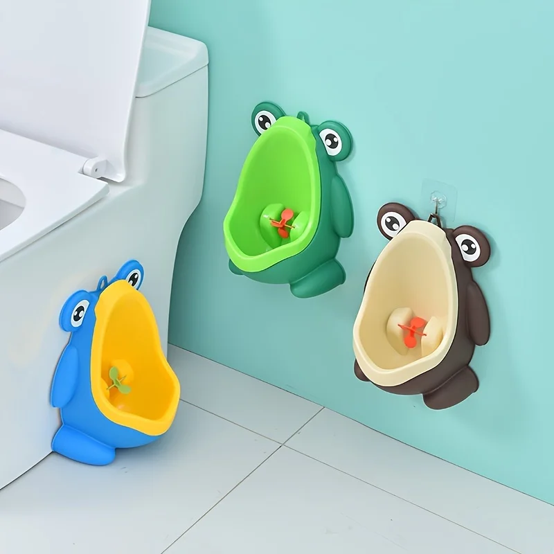 

Cute Frog Potty Training Urinal Boy With Fun Aiming Target Toilet Urinal Trainer Children Stand Vertical Pee Infant Toddler