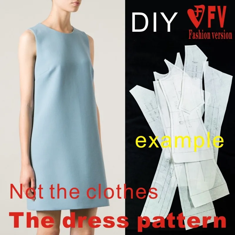 Dresses Sewing Pattern Template Cutting drawing Clothing DIY ((Not selling clothes)) BLQ- 117