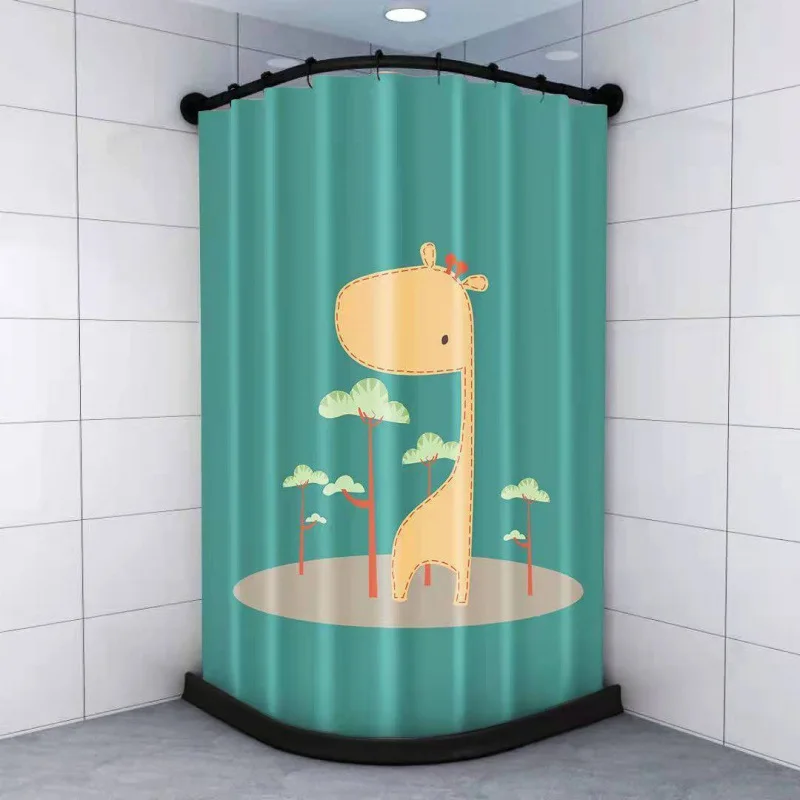Bathroom Invisible Shower Curtain Magnetic Absorption Perforated Shower Room Partition Wet and Dry Separation Waterproof bathroom accessories set