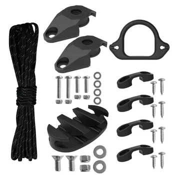 Kit Carrello Ancoraggio Kayak, Set Hardware Sistema Puleggia Ancoraggio Kayak con Corda, Bitta e Accessori di Montaggio per Canoa e Barca