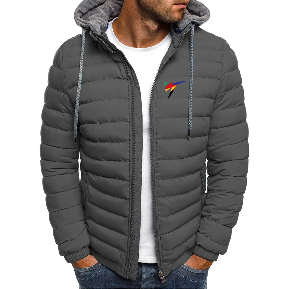 Men's Autumn Winter Hooded Jacket Seven Colour Printing