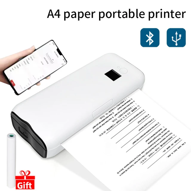 Ink free Android IOS Mobile Bluetooth A4 printer wireless portable