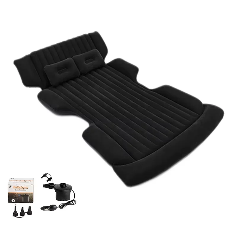 Car Inflatable Mattress Folding Bed Travel Sleeping Airbed High Quality Flocking Material Has Pump Outdoor Camping Accessory 3KG
