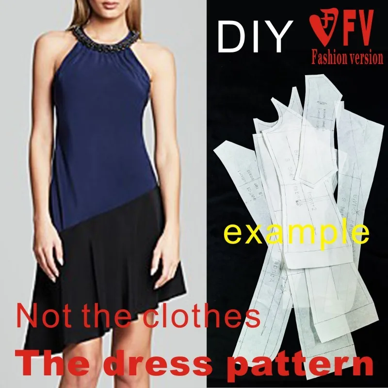 Knit Elasticity is very big Clothing DIY The dress Dresses Sewing Pattern cutting drawing Dress Sewing Template BLQ-43