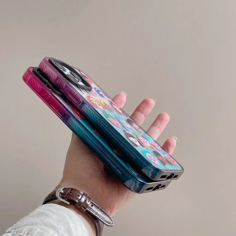 2.0 Acrylic Colorful Border Cartoon Girls iPhone 11 12 13 14 15 Pro Max Case - Protective iPhone Case