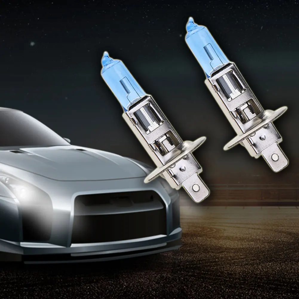 자동차 헤드램프 헤드라이트용 H1 12V 100W 블루 할로겐 크세논 전구 2개