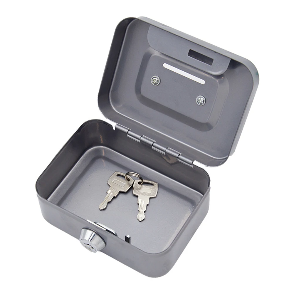 Metal Money Box with Key Lock Money Saving Box 4.53x3.78x2.28inch Coin Container Small Storage Box for Adults and Kids 5