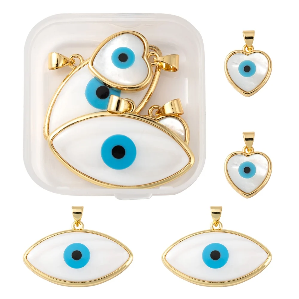 

40 шт./корт. Бусины из натуральной пресноводной ракушки звезда и сердце и Плоская Круглая форма с глазами, разноцветные аксессуары