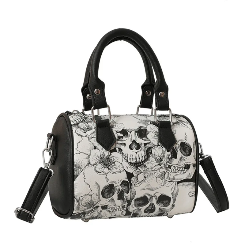 

2023 New Leisure Tote High Quality Bag Small Square Crowd Women's Shoulder Crossbody Bags Versatile Skull Bag Retro Style Design