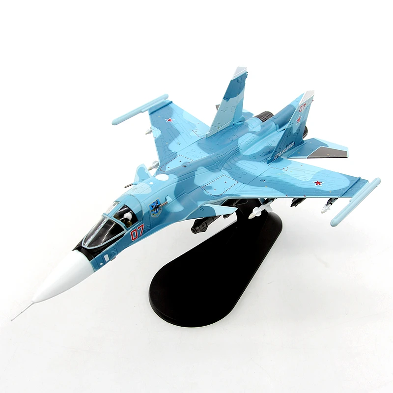 

Diecast Scale 1:100 WLTK Sunburn Russian Air Force SU-34 Duckbill Combat Bomber Finished Aircraft Model Collection Toy Gift