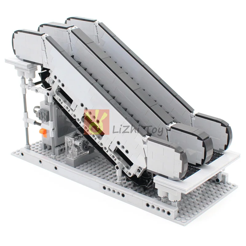 MOC Building Block Bricks Electric Escalator with Electrical Machinery Motor Compatible City Street View Technology Toy Kid Gift