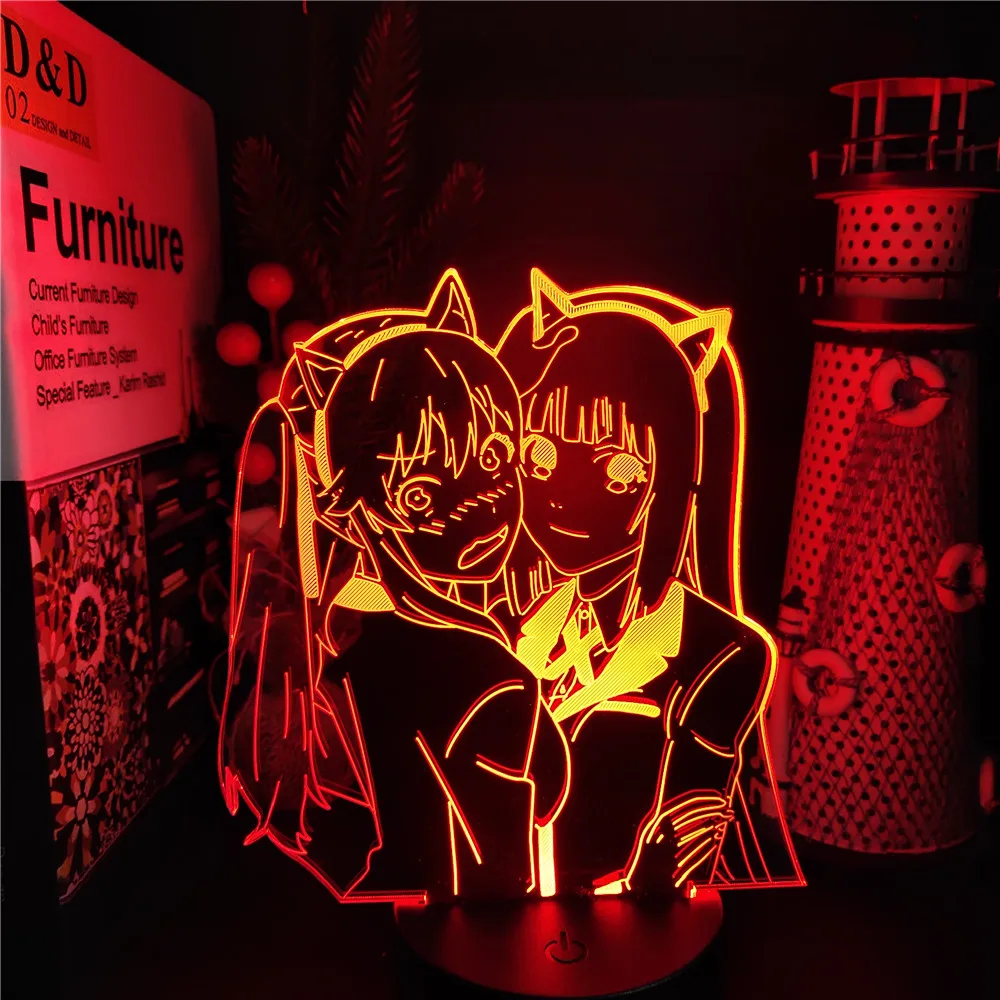 

3D Lamp Anime Kakegurui Yumeko Jabami Meari Saotome Cats Led Night Light Illusion Desk Lamp Bedroom Decor Lampara Manga Kid Gift