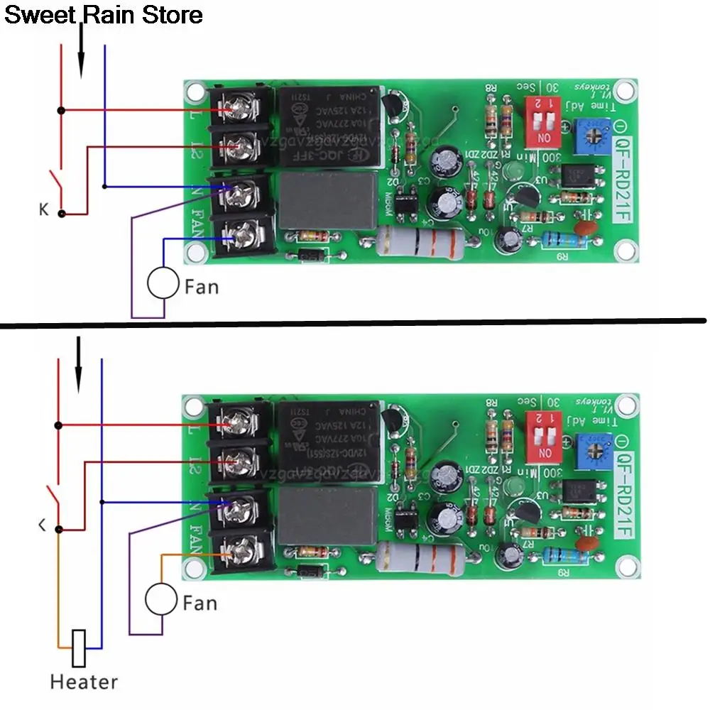 AC100V 220V Adjustable Timer Control Relay Module Turn Off Delay Switch