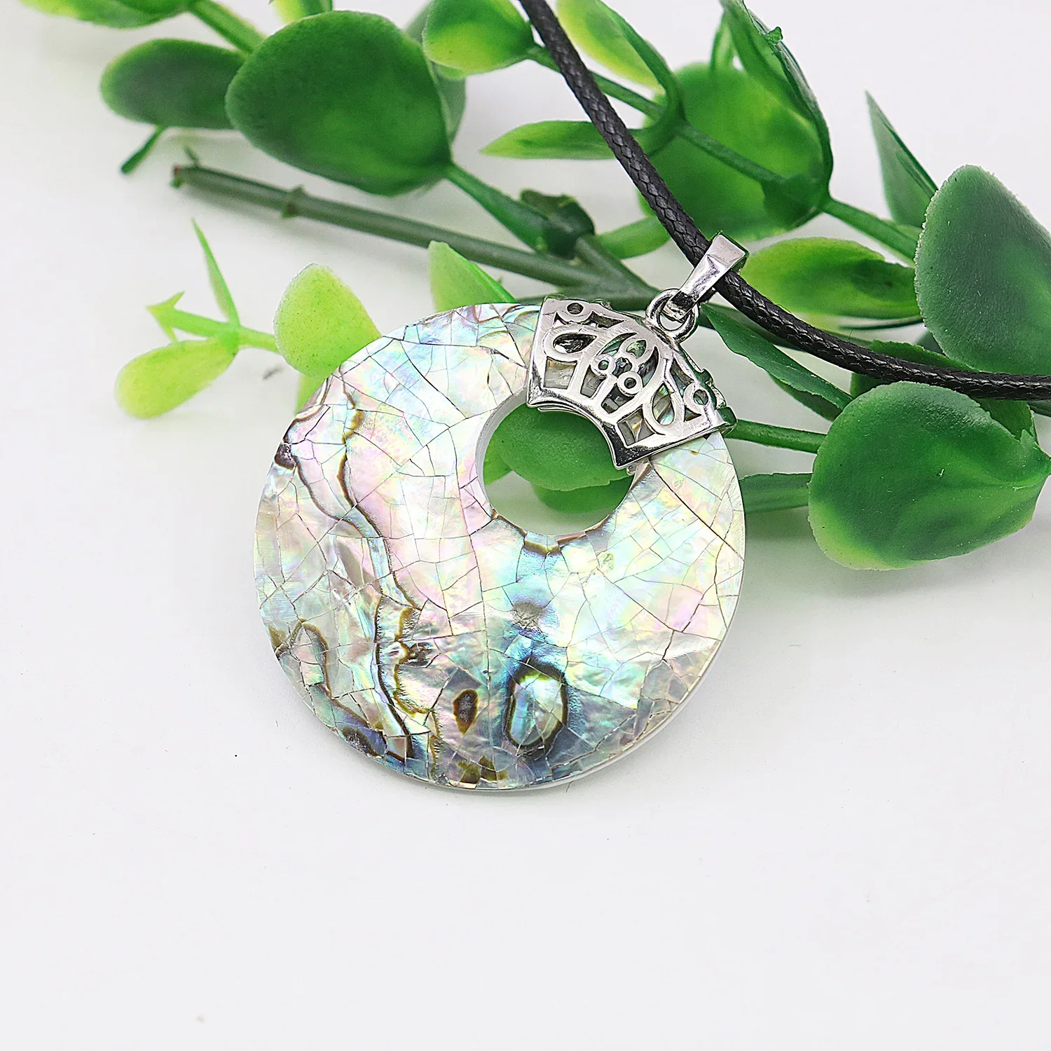39mm Natural Multicolor Sea Shell DIY Necklace Pendant,Circular Pattern Lucky Pendant, Unisex Gift,Party/Banquet Jewelry Design