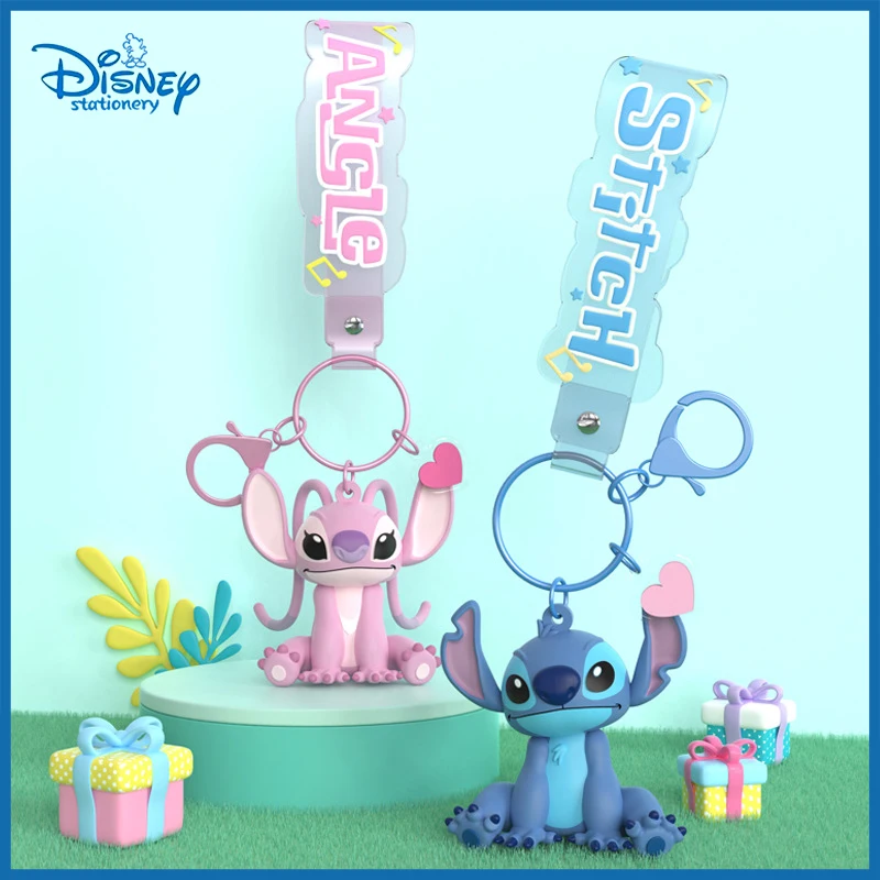 

Genuine Disney Cartoon Stitch Keychain Creative Cute Couple Car Bag Key Chain Pendant Small Gift Ornaments High Appearance Level