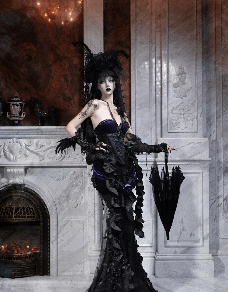 Women's Gothic Velvet Corset Waist Top