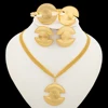 Gold Color Necklace Earring Ring Bangle Jewelry Set for Women, Bridal Engagement Party Gift, Elegant Jewellery Woman Accessories