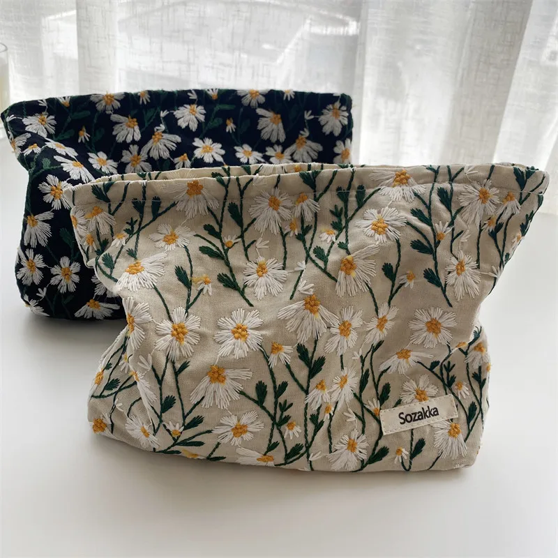 Floral Print Women's Cosmetic and Pencil Storage Pouch