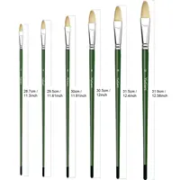 Yutiars 6pcs Professional Hog Bristle Filbert Oil Paint Brushes Set, Long Wooden Handle Natural Hog Bristle Acrylic Paint Brush 2