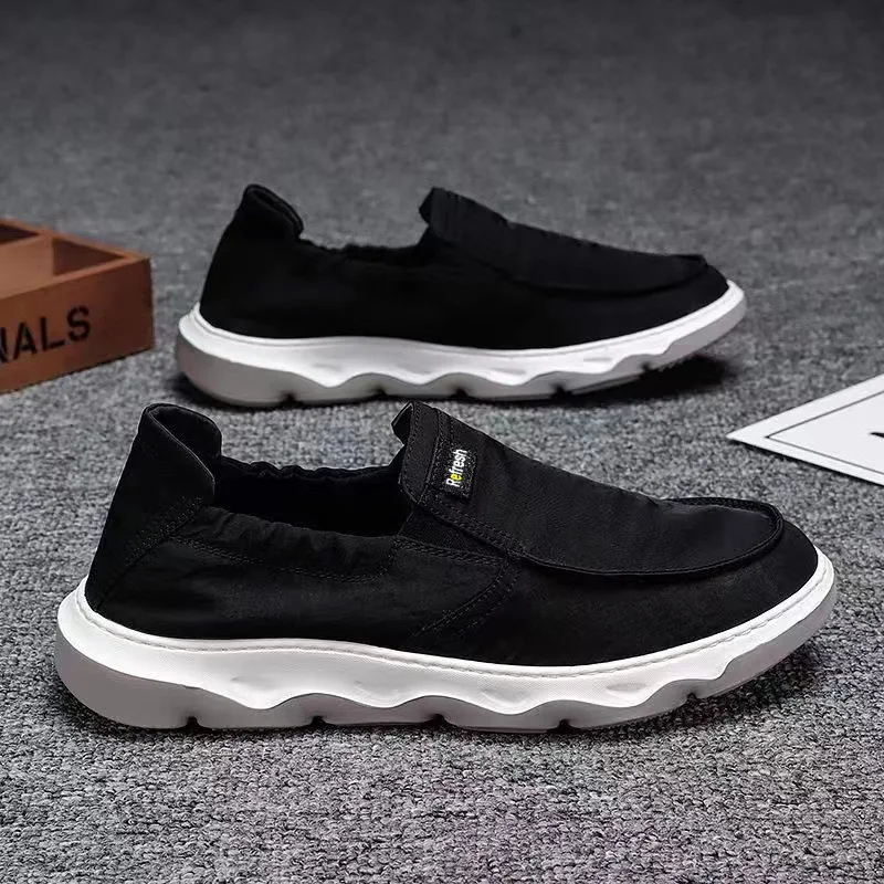 Men's Board Shoes Canvas Shoes Korean Version  Trendy Fashionable Casual  Breathable 2024 one Foot Lazy Shoes Men's 4