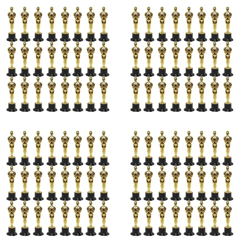 96 Pack Plastic Gold Star Award Trophies Statuette For Party Favors,School Award,Game Prize,Party Prize
