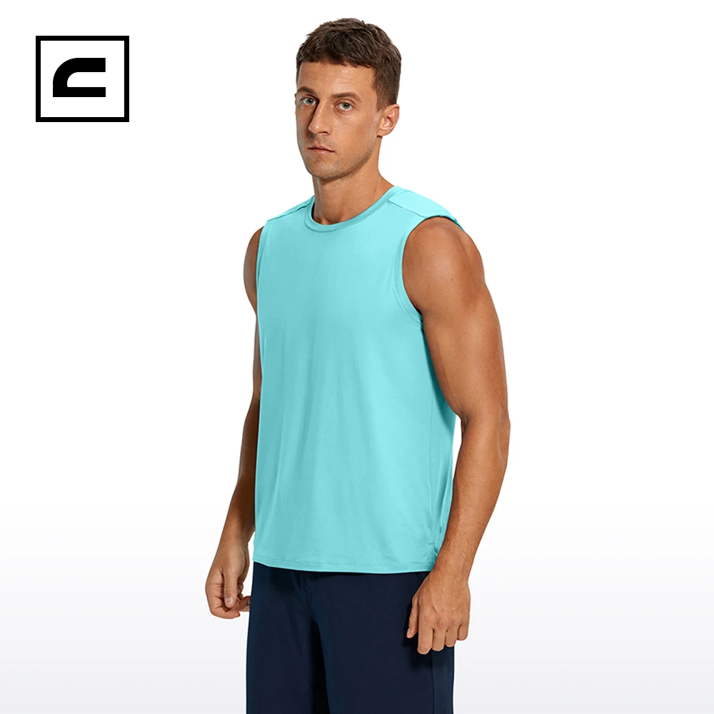 

CRZ YOGA Men's Workout Tank Tops Stretchy Quick Dry Sleeveless Running Shirts Athletic Gym Tops