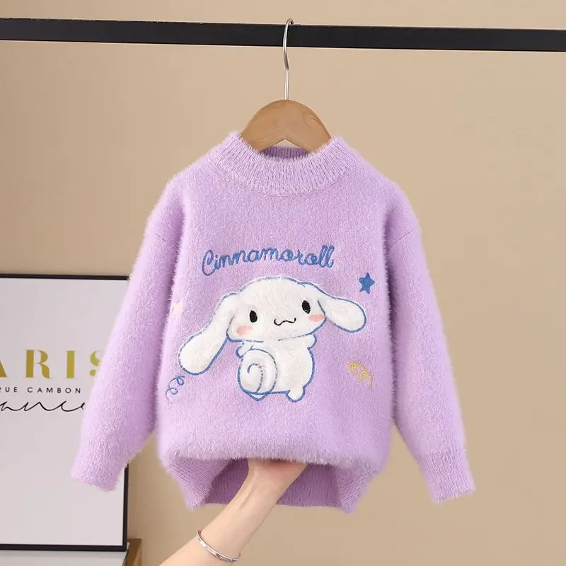 Cinnamoroll Sweater Cute Sanrio Kawaii Cartoon Anime Warm Knit Sweater Girls Gifts