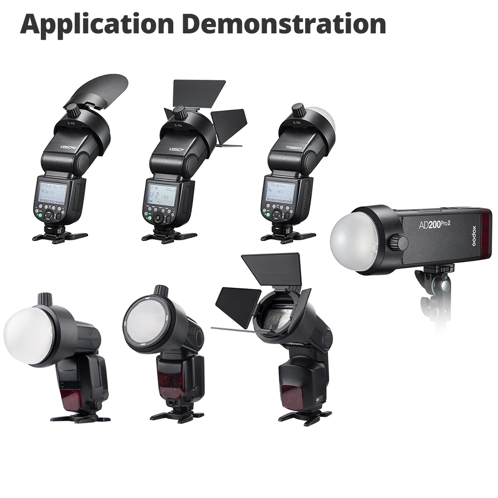 Godox Round Head Accessories Adapter Godox S-R2 Suit for V860II AD200PROII TT685 TT600 Series Canon Nikon Flash Install AK-R1