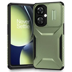 Military Antiskid Case with Camera Lens Slide Cover for Nord CE 3 Lite 5G (MG)