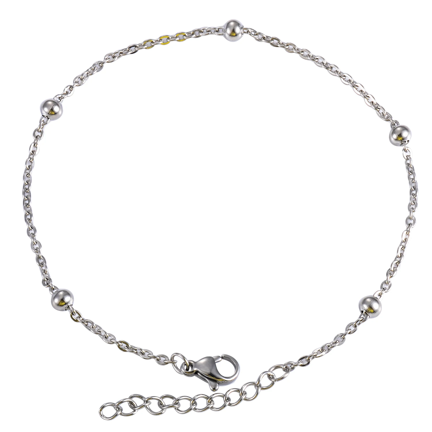 Bracelet chaîne perlée pour femme, acier inoxydable, document doré, pas de décoloration, cadeau de bijoux de mode Gril, vente en gros, livraison directe
