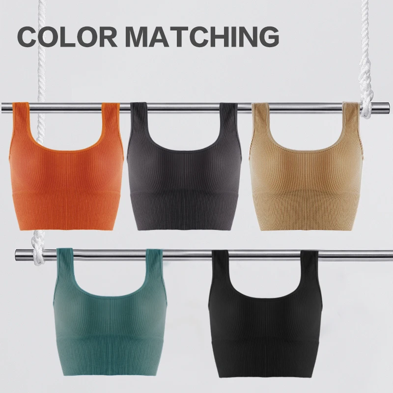 Training Bras Tops Summer Tank Tops Girls Crop Seamless Family Women Bras No Padded Ribbed Tee Teen Underwear U Back Camisole