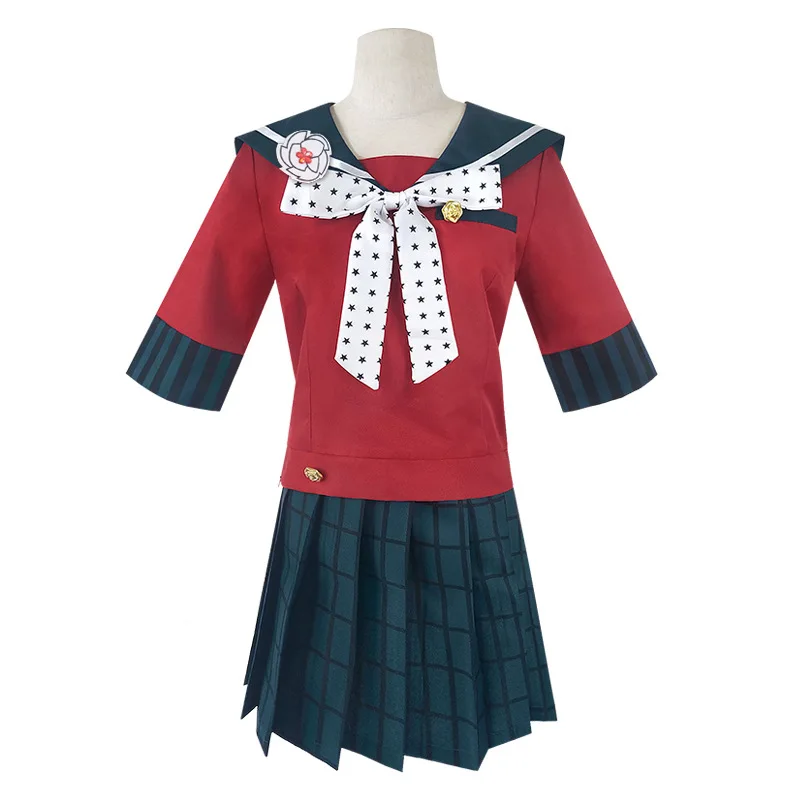 

Anime Game Danganronpa Harukawa Maki Cosplay Costume Women Red Sailor Shirt Skirt Halloween Role Play School Uniform Full Suit