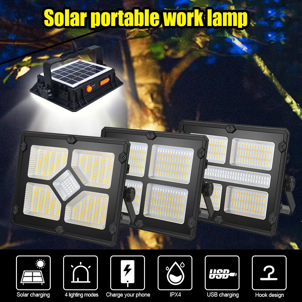 9600mAh Portable Work Light Camping Light Outdoor USB Charging 4 Mode Tent Lamp Lantern Night Emergency Bulb Flashlight IPX4