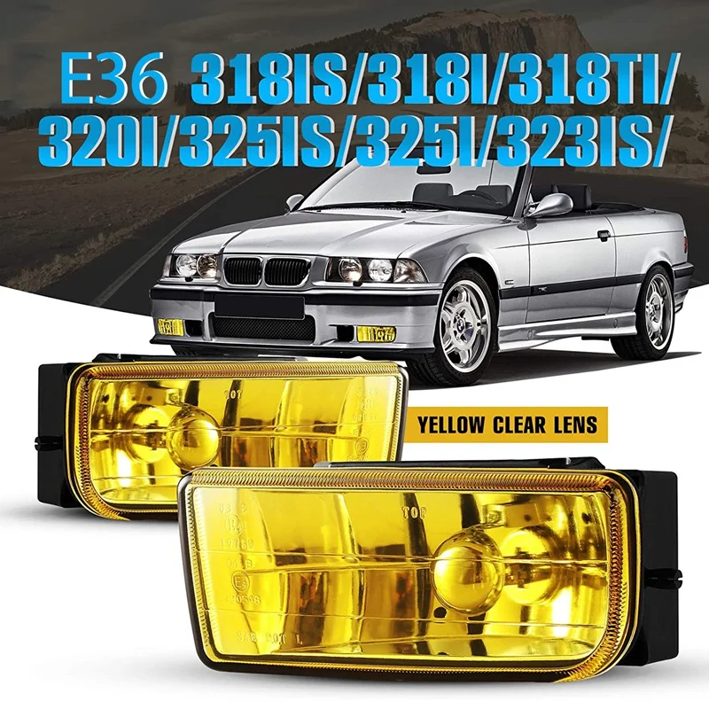 

Противотуманные фары E36 для-BMW M3 (E36) 3 серии 1992-1999, сменные Противотуманные фары в сборе, 1 пара (желтые линзы)