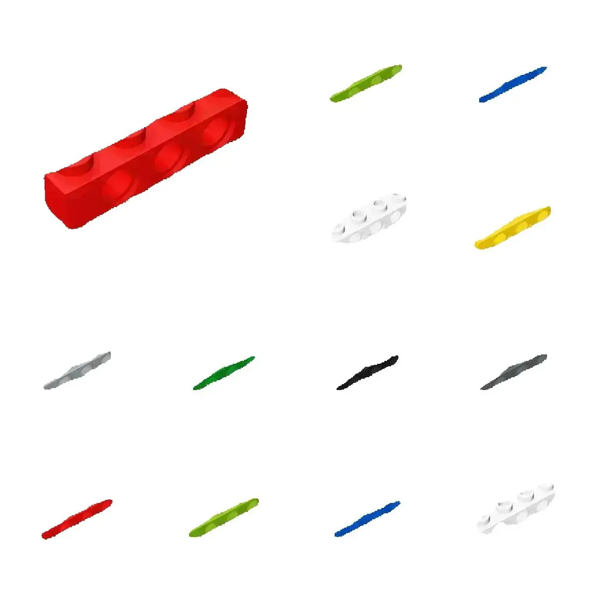 50개 3701 테크니컬 브릭 1 x 4 구멍 있는 브릭 컬렉션 벌크 모듈러 GBC 장난감 테크니컬 MOC DIY 빌딩 블록 호환