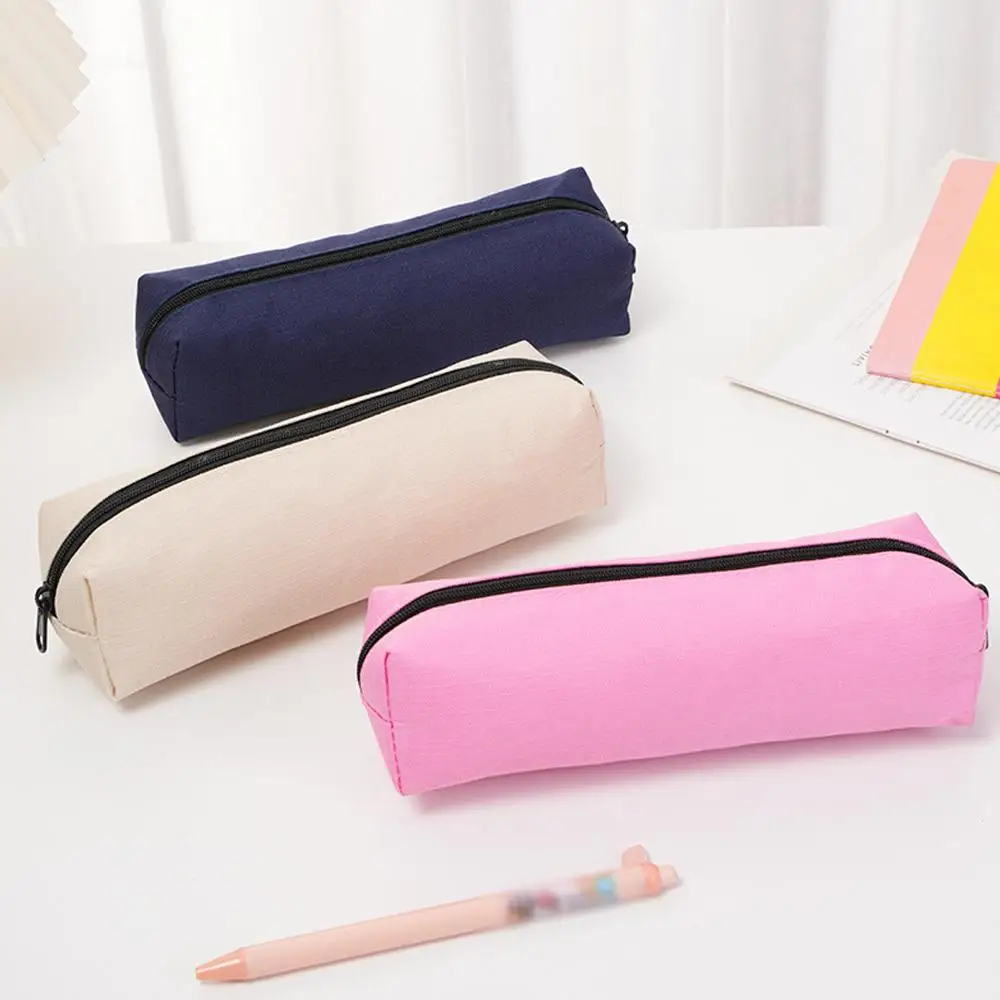 Solid Color Portable Pencil Case and Stationery Organizer