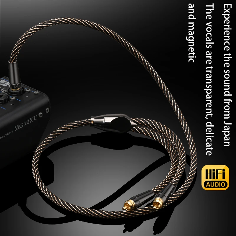 HiFi 6.5mm-2RCA  ̺, 6N OFC ݵ Aux 6.5 -2RCA Male-Male ͼ 